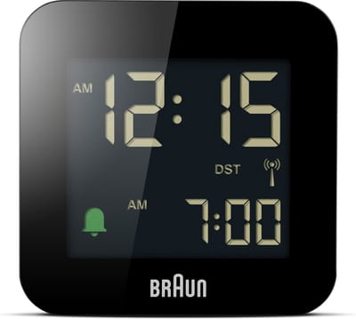 Braun BC08B-DCF - Wekker - Digitaal - Reis - Radiogestuurde tijdsaanduiding - Zwart