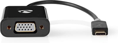 Nedis USB-C Adapter - USB 3.1 - USB-C Male - VGA Female 15p - 1080p - 0.20 m - Rond - Verguld - PVC - Antraciet - Polybag