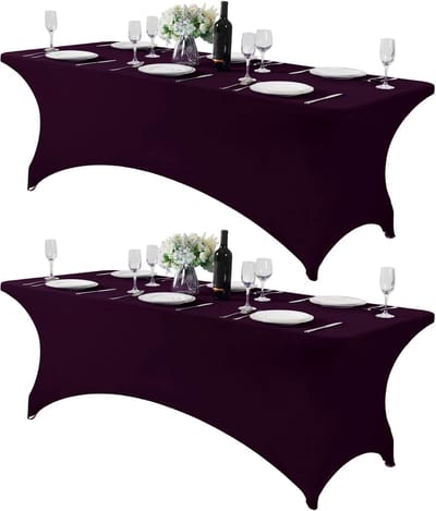 Set van 2 Universele Tafelhoezen voor Rechthoekige Tafels (1.2m tot 1.8m)