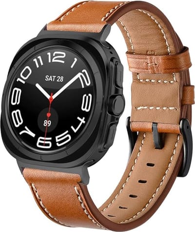 Strap-it Leren bandje met gespsluiting - geschikt voor Samsung Galaxy Watch Ultra 2 (2026) / Ultra (2024/2025) - bruin