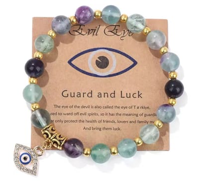 Akyol - Evileye kralenarmband – evil – eye – blauwe evileye – armband - sinterklaas cadeau – geluk – bescherming – boze oog ketting - turkse oog - nazar - cadeau voor vriendin - blauwe oog armband – vrienden armband