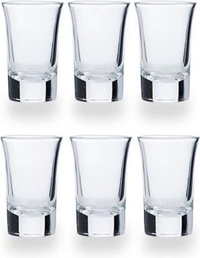 Cosy&Trendy 6x Shotglazen/borrelglaasjes - 35 ml - 4,4 x 6,5 cm - Glas