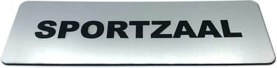 Deurbordje met tekst Sportzaal incl. 3M-tape plakstrip - Namengigant Deur Tekstbordje - Deur - incl. 3M-tape plakstrip - Bordje - RVS Look - 150 mm x 50 mm x 1,6 mm - 5 jaar Garantie