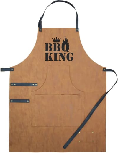 Schort luxe bbq king | vaderdag cadeau | vader cadeautjes | papa | Leer