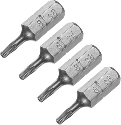 Torx Schroefbits 1/4 Inch Hex Shank 25mm T8, Magnetische Schroevendraaiers voor Auto-onderhoud, Set van 4 Stuks