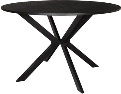 Eettafel rond visgraat Ozzy zwart 120cm ronde tafel MDF eetkamertafel