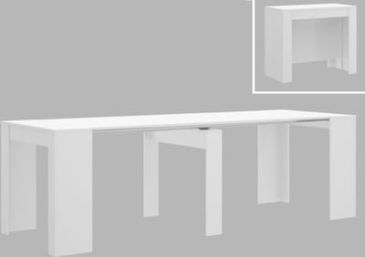 Vente-unique Uittrekbare sidetable ONEGA - 10 personen - 4 verlengstukken - Kleur: wit