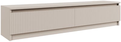Selsey Sandia – TV-meubel met 2 deuren en geribbelde front, cashmeregrijs, 139 cm