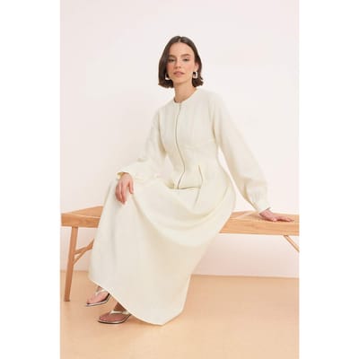 Dames maxi-jurk, plat model, lang, casual/dagelijks, A-lijn model, geschikt voor hijab