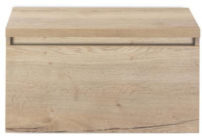 Frozen Badmeubelset 80 cm - Greeplijst in Kleur - Inclusief Wastafelbovenblad Natuur Eiken