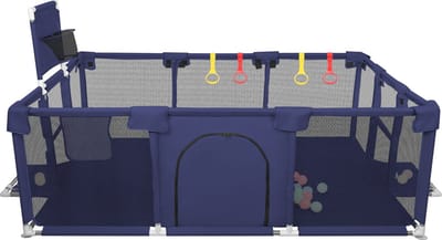 PIPIPOXER-Grondbox - Baby Speelbox met 50x Speelballen - Kinderbox - Playpen- 180*120 cm - Marineblauw