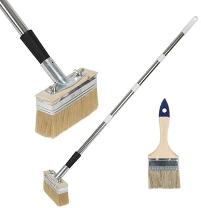 Deck Stain Applicator Brush met lange steel voor een perfecte afwerking van hout en meubels
