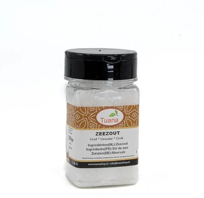 Tuana Kruiden - Zeezout Korrels Grof - Strooibus 1000 Gram - GP-Z-0003
