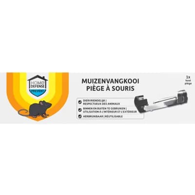 Home Defense - Kunststof Muizenvangkooi - Diervriendelijke muizenval - Voor binnen en buiten - Herbruikbaar - Muizenbestrijding