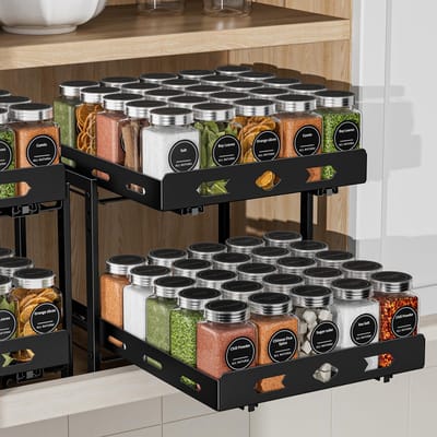 Unyqoos® Compact Uittrekbaar Kruidenrek met Verstelbare Hoogte voor Optimale Keukenorganisatie
