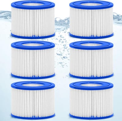 Dailygoods- Zwembadfilterpatronen 6 Stuks - Vervangende Filterpatronen - SPA/Whirlpoolfilter - Compatibel met Miami/Vegas/Monaco - PET/Niet-weefselmateriaal - Diameter 50mm - Filtercartridge