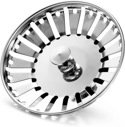 Spoelbak voor keuken - 84 mm - antiobstructiefilter van roestvrij staal - universele spoelbak - vervangende afvoerstop voor voedsel/opvang - duurzame keukenaccessoires