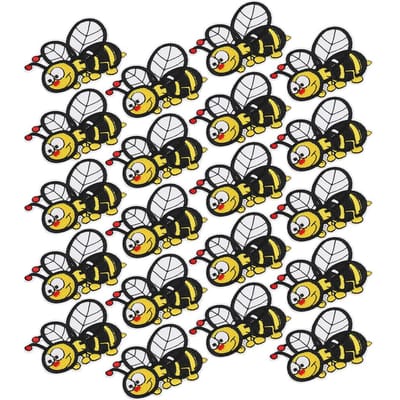 20 Pièces Patchs Tissu Brodé Abeille Insecte Patchs Thermocollants Vêtements Sac à Dos Accessoires Vestimentaires yellow