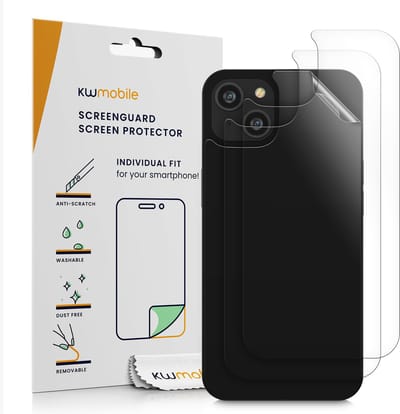 kwmobile 3x beschermfolie geschikt voor Apple iPhone 14 Plus - Transparante bescherming voor achterkant smartphone