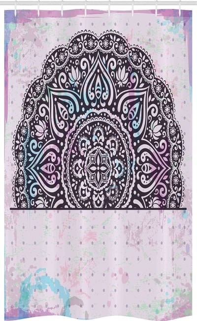 ABAKUHAUS Mandala Douchegordijn – 120x180 cm – Donkerpaars Multicolor