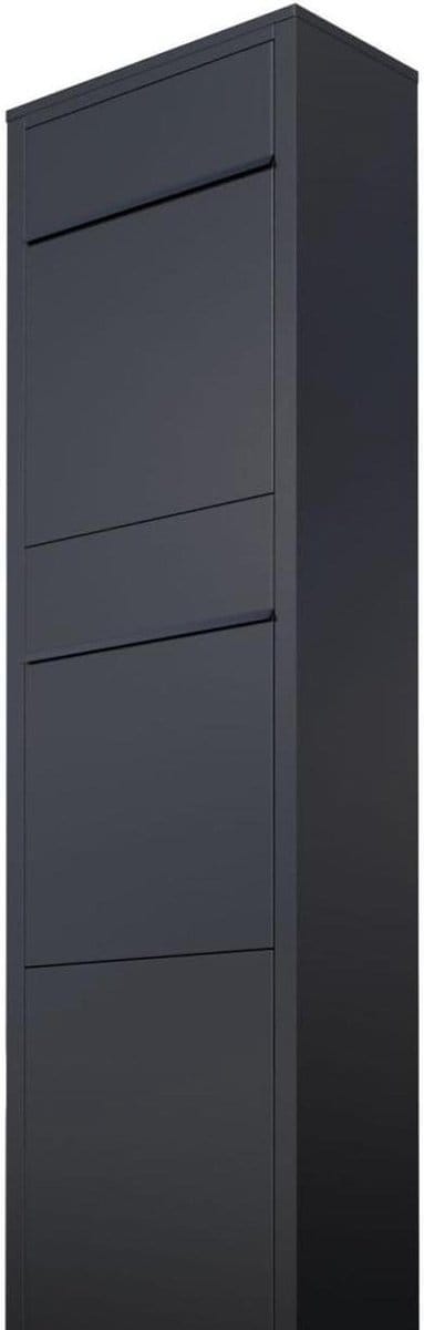 Brievenbus Systeem - Dubbele Postbak - Post Ontvangen - Vrijstaand Model - 39x130x20.5 cm - Mat Zwart