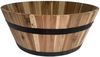 Lage Plantenbak van Acaciahout – 46x19 cm – FSC-gecertificeerd – Grote Houten Kuip voor Binnen en Buiten