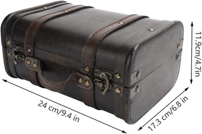 Allecto - Vintage Opbergkoffer - Decoratieve Koffer - Retro Opbergdoos - Houten Koffer - Fotografie Rekwisieten - Geschikt voor Thuisstudio - 24x17...