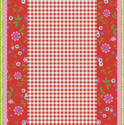 Behang – Ruitjes en Bloemen – Kinderbehang - Rood Wit – Landelijk – Romantisch – Meisjeskamer – Papierbehang– Bluuming Affairs
