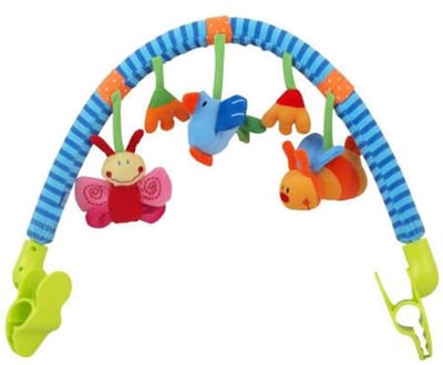 Baby Mix pluchen kinderwagenspeelgoed met ratel - Hangspeeltje
