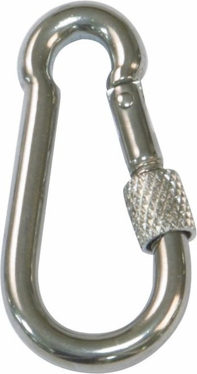 AMIG Karabijnhaak met schroefsluiting - 1x - 6 x 60mm - AISI 316 staal - 120kg - marine kwaliteit