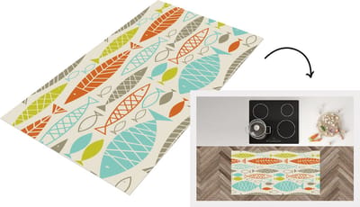 Keukenloper - Loper keuken - Vis - Jaren 50 - Patroon - 120x60 cm - Keukenloper vinyl