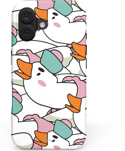 Casetastic hoesje geschikt voor Apple iPhone 16 - MagSafe - Dubbellaagse bescherming - Gansmatroos - Fashion Case - Wit Grijs Mintgroen Lichtroze
