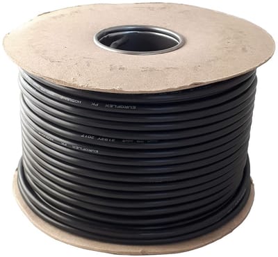 Zwarte Ronde Flexibele Installatiekabel 2- of 3-aderig 0.75mm² tot 1.5mm² op Maat of Volle Rol