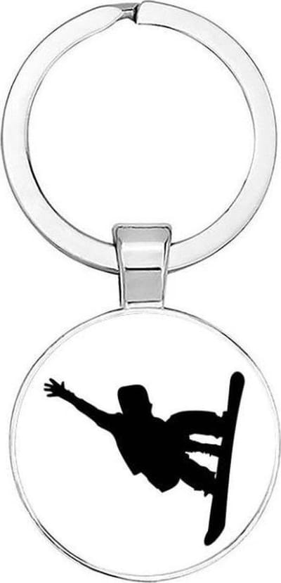 Akyol - Snowboard Sleutelhanger - Snowboard - Snowboarder - Leuke kado voor iemand die van snowboarden houd - 2,5 x 2,5 CM