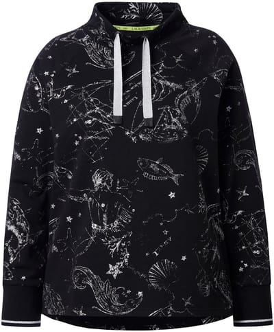 Laurasøn - Dames - Sweatshirt opstaande kraag lange mouw OEKO-TEX - Grafiet - Maat 56+