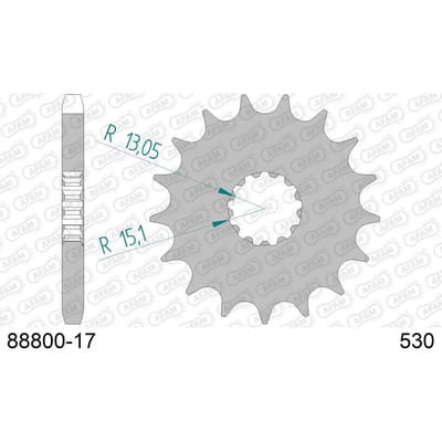 Stalen motortandwiel voor Afam 530 17 dents