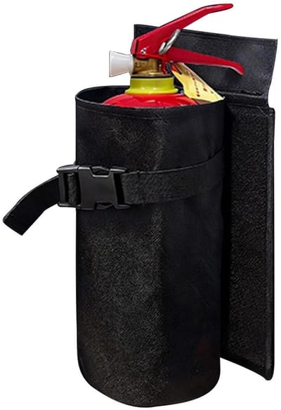 Brandblusserhouder Voertuig - Veiligheidshouder Auto - Veilig Opbergen - Verstelbare Riem - 29 x 15 cm - Zwart
