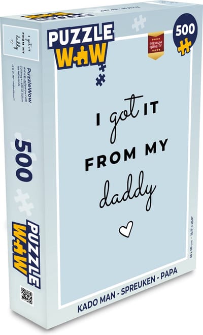 Puzzel I got it from my daddy - Quotes - Spreuken - Papa - Legpuzzel - Puzzel 500 stukjes - Vaderdag cadeautje - Cadeau voor vader en papa