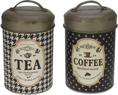 Bus Coffee & Tea, 2 stuks 13,5x13,5x21,5cm