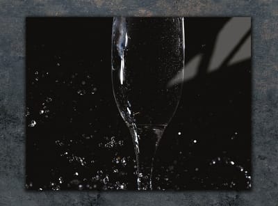 TMK ArtDeko - Snijplank - 30x22 cm - Glas - Zwart Wijnprint