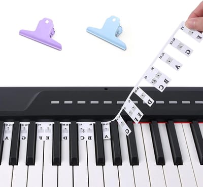 Piano Toetsen Stickers - Piano Noten Labels - Piano Leren Spelen - Herbruikbaar Siliconen Materiaal - 88 Toetsen - Multicolor