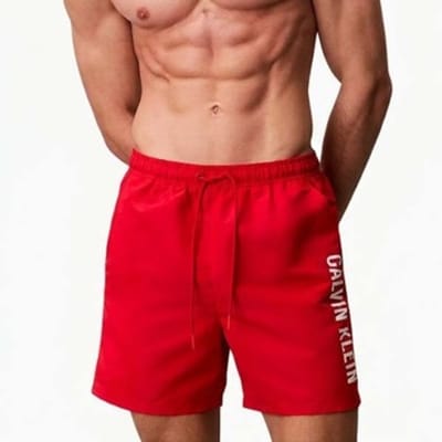 Calvin Klein Medium Drawstring Swim Trunk Aged Redwood Maat: S | Zwembroeken Outlet | Heren