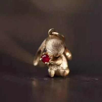 Nieuw In Leuke Konijn Sieraden Sets Prachtige Leuke Mat Antiek Goud Ambachtelijke Oorbellen Voor Vrouwen Ring Ketting Cadeaus Aan Vriendin brown
