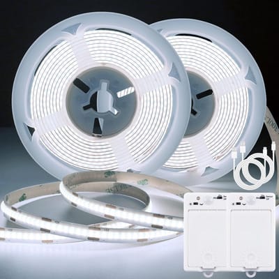 LED Strip met Bewegingssensor - Oplaadbare COB LED Stripverlichting (6000K Koudwit, 2m, 640 LEDs, 2 Stuks)