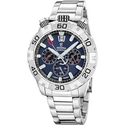 FESTINA MEN'S WATCH BULLHEAD DARK BLUE WITH STEEL BRACELET F20743/1