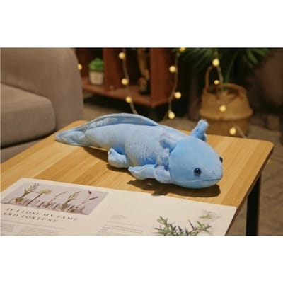 Kawaii Kleurrijk Axolotl Pluche Speelgoed Schattige Salamander Knuffeldier Zacht Lang Kussen Kinder Cadeau 45cm black