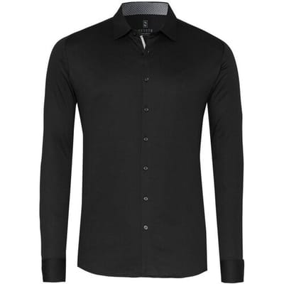 Desoto Overhemd Solid Color Casual Kent Zwart / male
