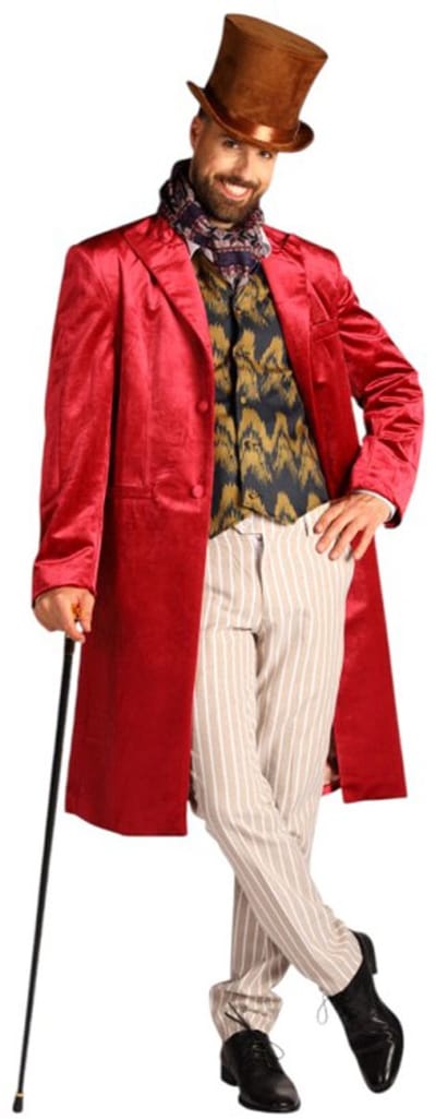 Thetru – Willy Wonka Charlie - Verkleedkleding Kostuum – Bordeaux – Heren - Maat M