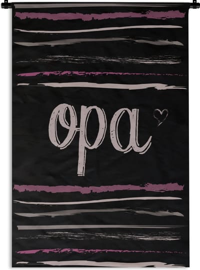 Wandkleed Vaderdag - Vaderdag cadeau voor hem met tekst en strepen - Opa Wandkleed katoen 90x135 cm - Wandtapijt met foto