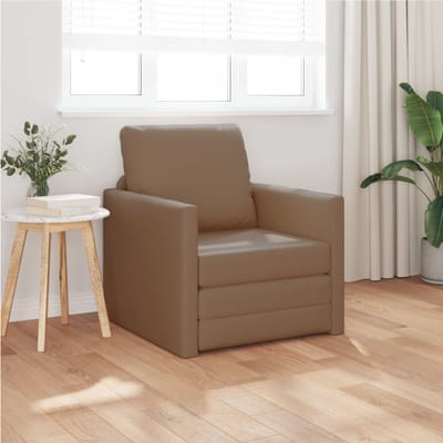 vidaXL - Slaapbank - Cappuccino - 74 - x - 77 - x - 81 - cm - Kunstleer